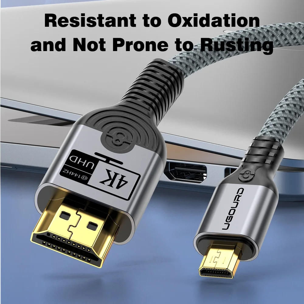 Premium UGOURD 4K Ultra HD Micro HDMI to HDMI Braided Cable with HDR Support