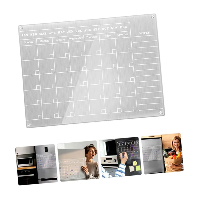 

Белый месяц сухого холодильника фотография сообщений планирование дома календарь для письма кухонный стираемый