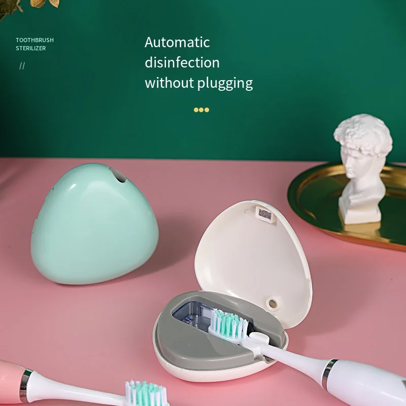 여행용 미니 칫솔 소독 박스, UV USB 휴대용 지능형 칫솔 UVC 소독기