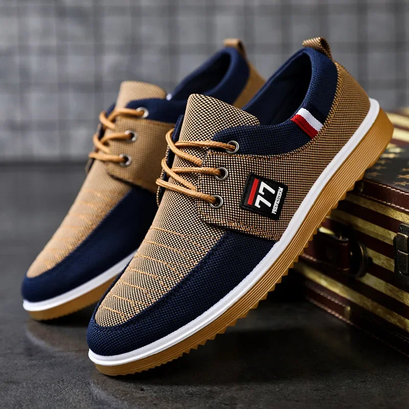 Men's Canvas Shoes Lightweight Sports Casual Mesh Breathable VulcanizedClassic Fashion Lace Up Work Zapatillas De Deporte Cdg