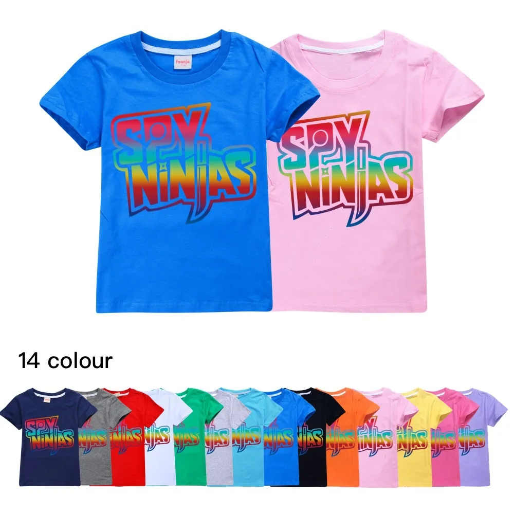 

Cotton Tshirts Summer Kids Cosplay SPY NINJA Top Short Sleeve T-shirt Girls Clothes For Boys Tee Costumes Kawaii Christmas Shirt
