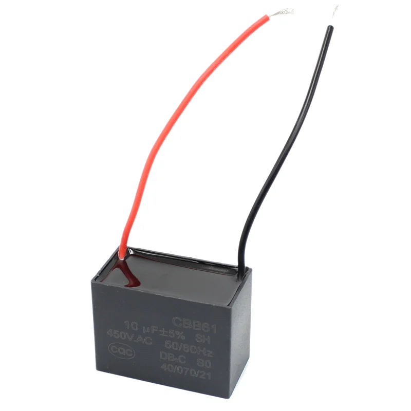 Motore del Ventilatore da soffitto a condensatore Rettangolare CBB61 450V 0,8/1/1,2/1,5/1,8/2/2,2/2,5/2,7/3/3,5/4/5/6/7/8/10/12/14/15/17/20 /25UF (Size : 6UF