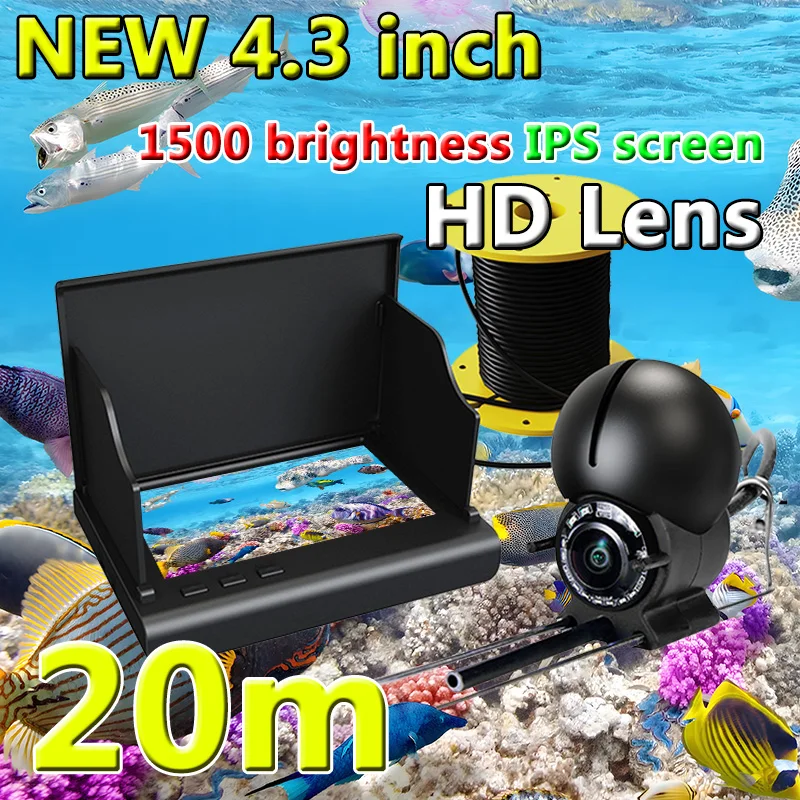 NEW 4.3 inch IPS screen,HD lens,20m,fish finder underwater,fish finder for fishing,visual fish ,fishing camera