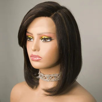 Lekker Highlight Brown Short Straight Bob Side Part Lace Front Human Hair Wigs For Women Brazilian Remy Hair Glueless Bob Wigs Lekker Highlight Brown Short Straight Bob Side Part Lace Front Human Hair Wigs For Women Brazilian.jpg