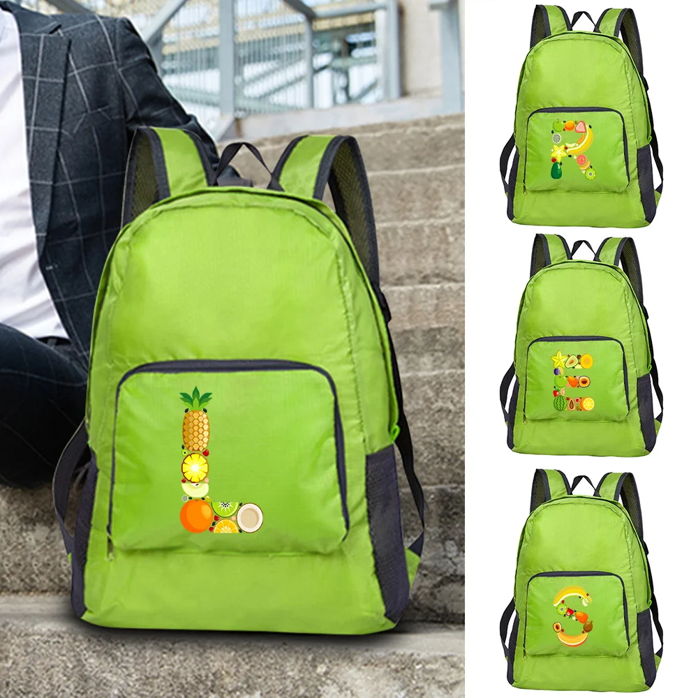 

Foldable Backpack 2022 New Women Travel Hiking Organizer Daypack for Men Mountaineering Pack Fruit Letter Print Sports Backpacks