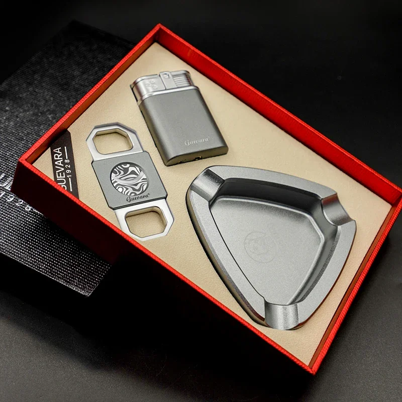 

Stainless Steel Cigar Ashtray Lighter Cutter Sets High Quality Cigars Knife Outdoor Triangle Gift Sets Smoking Accessories