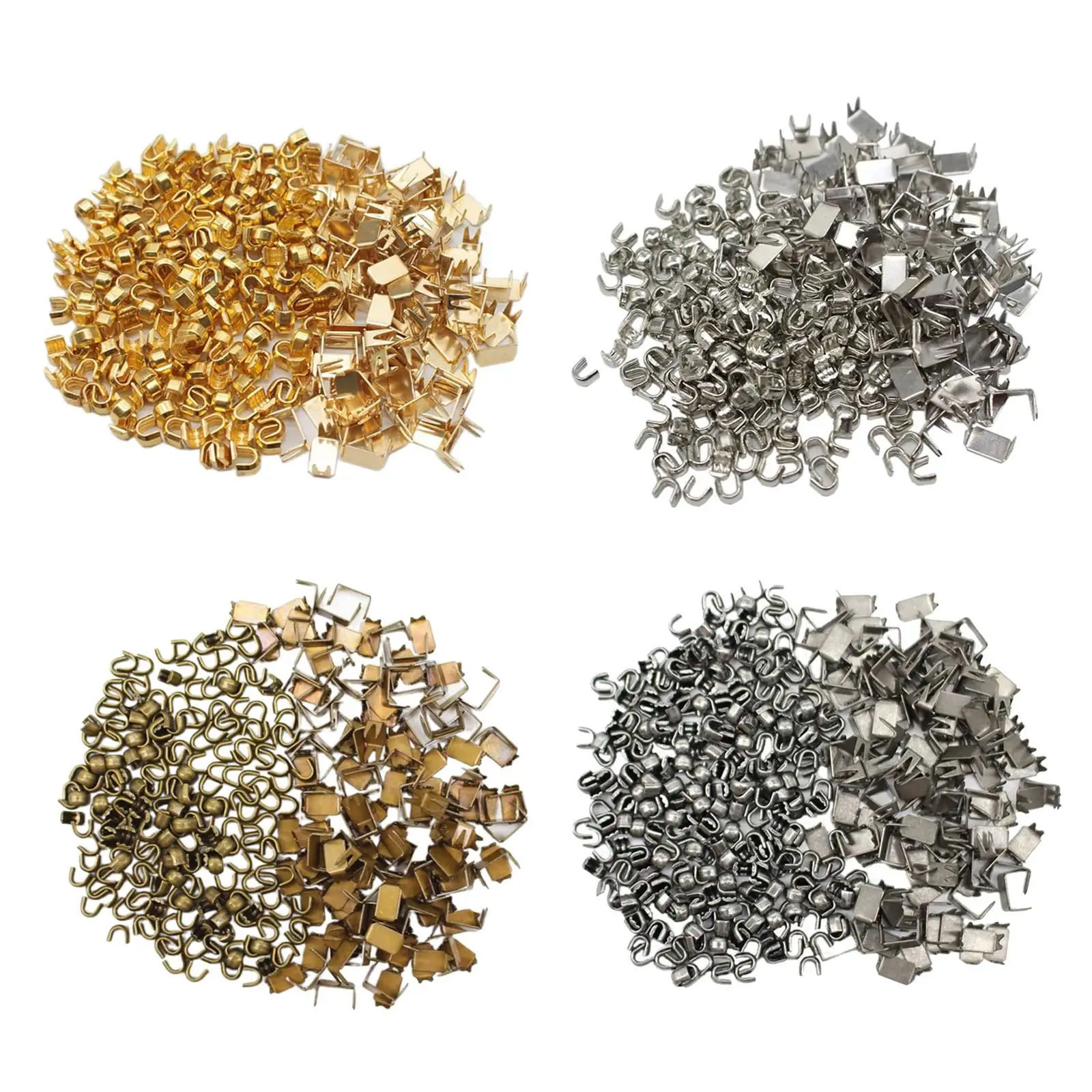 300Pcs Zipper Bottom Fixing Kit, U Shaped Replace Open End Tailor Tools Accessories Repair Metal Zipper Bottom Stop Ends