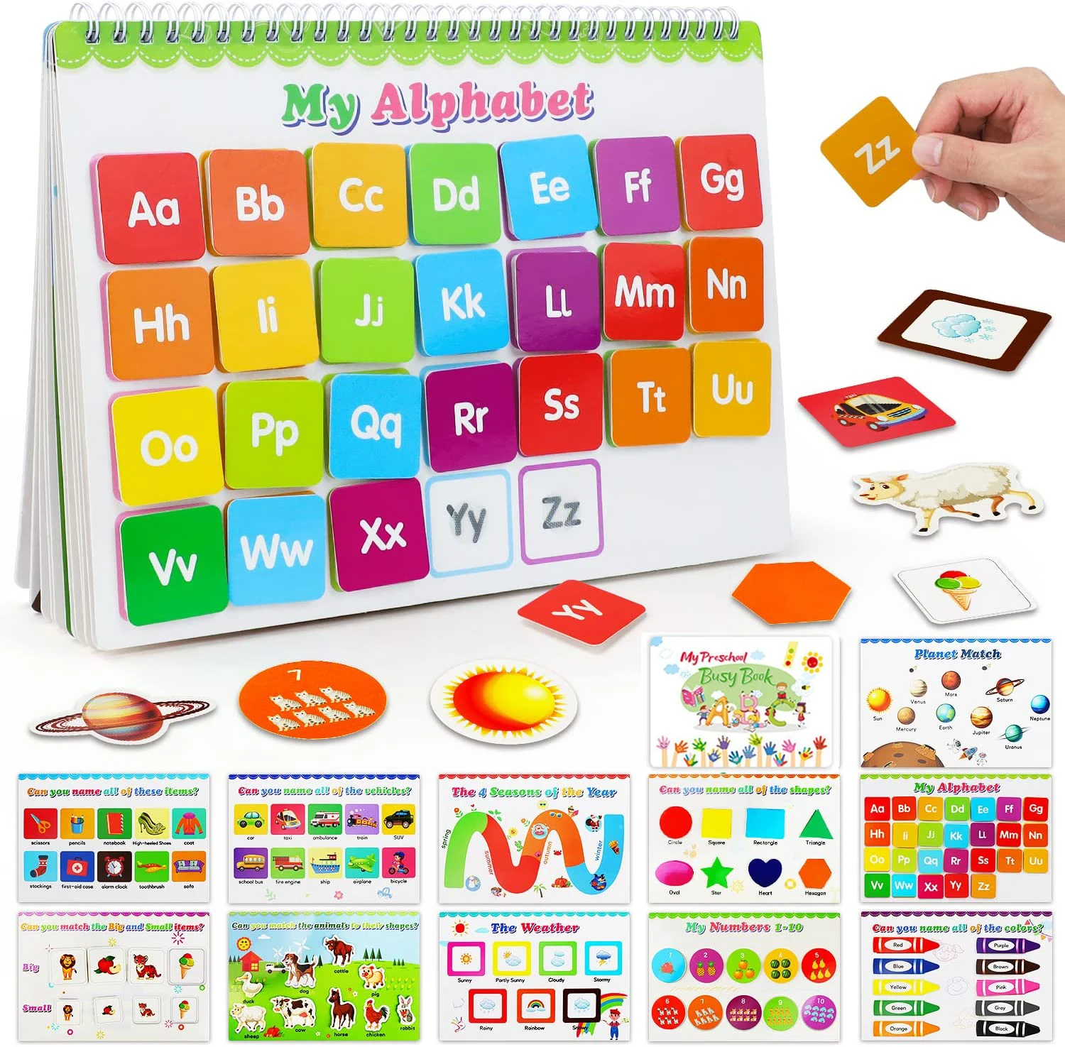 

Toddler Activities Preschool Learning Busy Book 12Themes Busy Binder Montessori Toys for Toddlers Preschool Workbook Binder