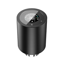WiFi - Enabled Smart Thermostat Radiator Valve with Voice Control & Energy Saving Features (Black)