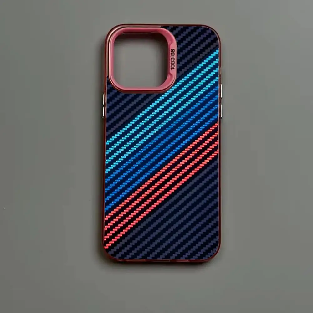 Sleek Carbon Fiber Pattern Shockproof Phone Case - Anti-Fingerprint Protection
