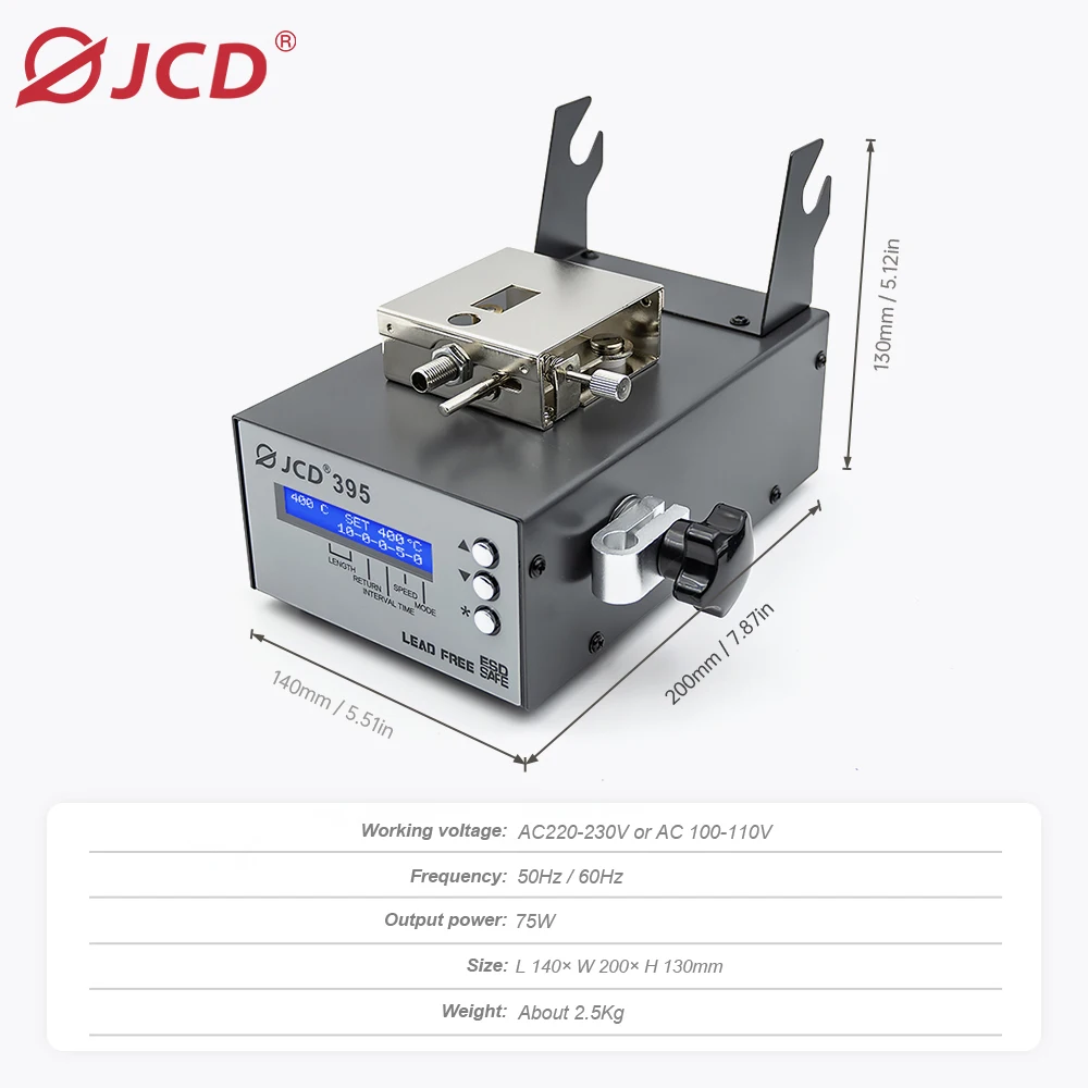 JCD 395 Automatic Tin Discharge Soldering Station 75W High-Power Fast Heating Soldering Iron HD Screen Display Welding Tools 4