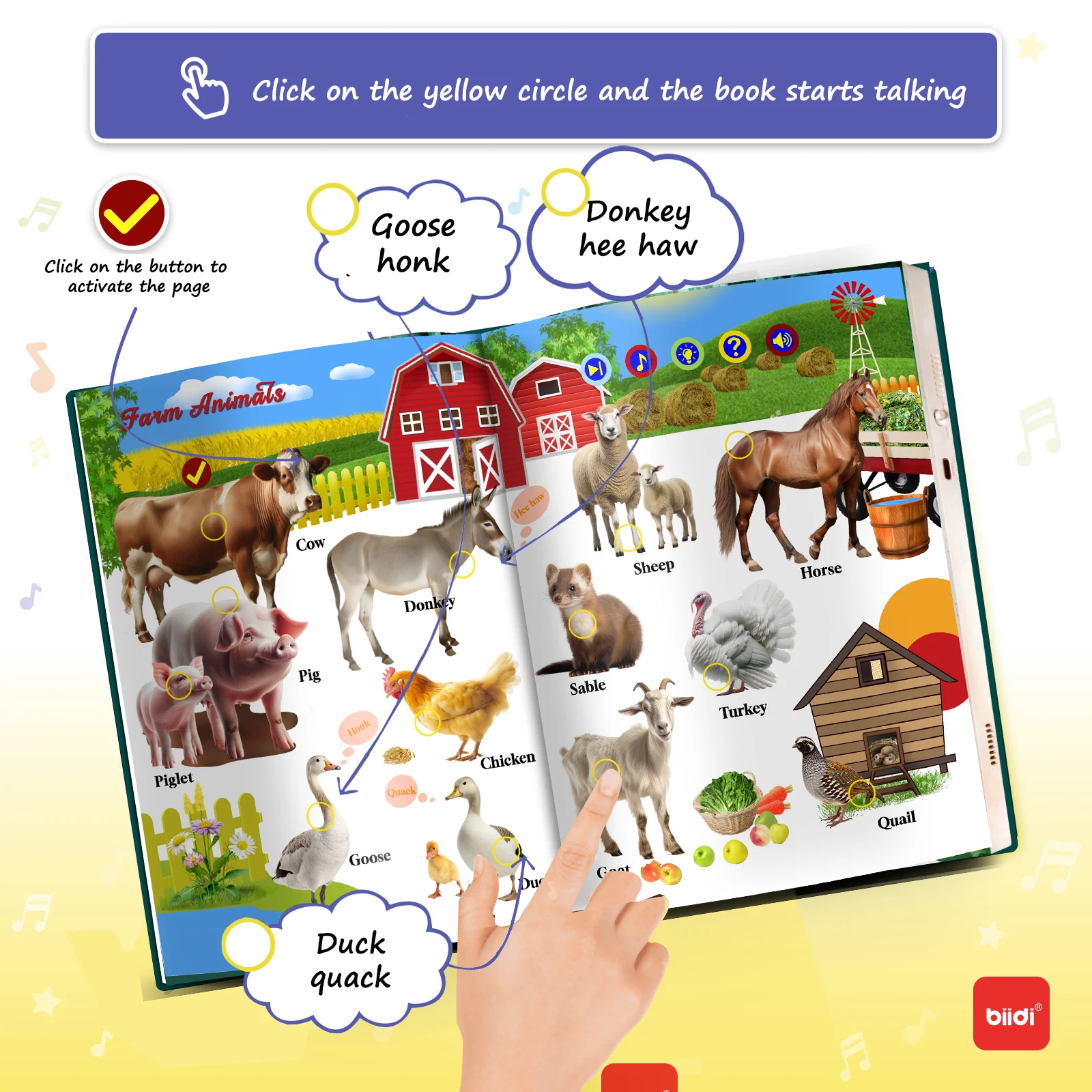 biidi English Language Audio Learning Book Electronic Reading Point Books For Children's Early Education and Puzzle Studying Toy 3