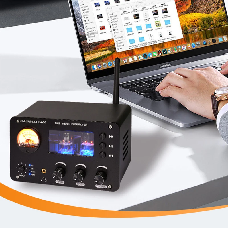 블루투스 XLR U 디스크 VU 이퀄라이저, 6H3N 스테레오 2.0, ES903 5532 진공관 오디오 고음 저음 프리앰프, 빌레 HiFi 프리앰프