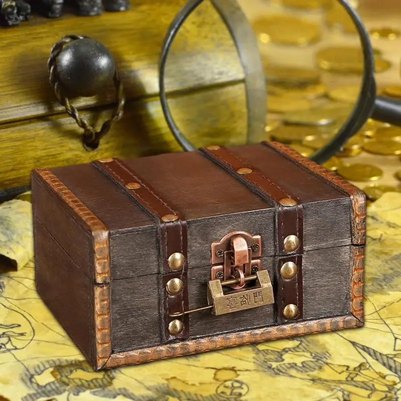 Drfeify Boîte En Bois Imitation Vintage Boîte De Rangement Vintage