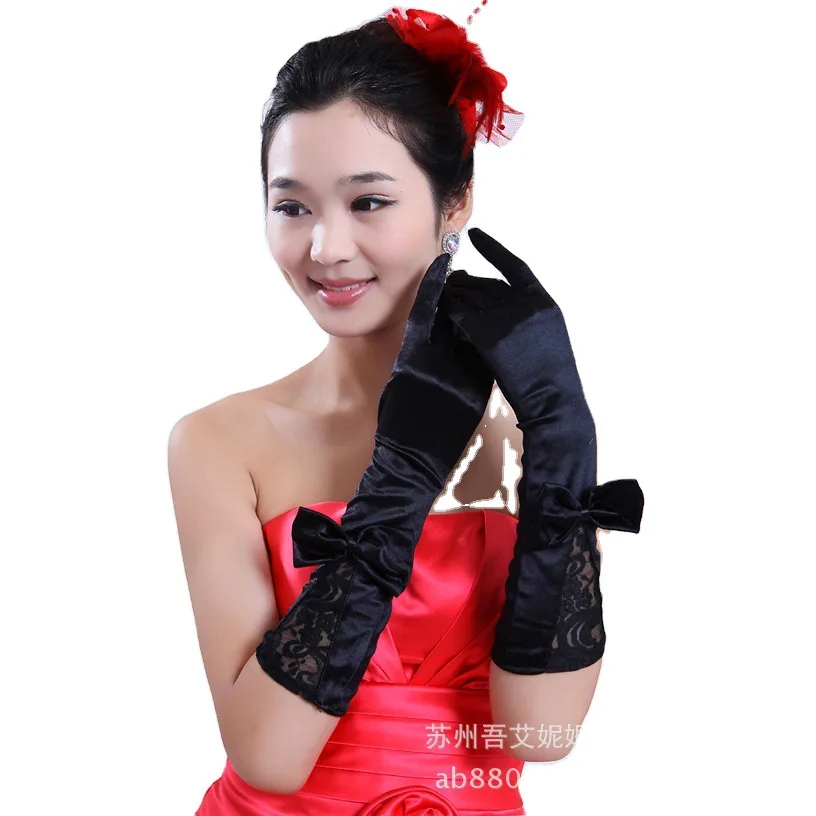 

Woman Performance Gloves Summer Short Satin Etiquette Gloves Elegant UV Sunscreen Cycling Driving Mittens