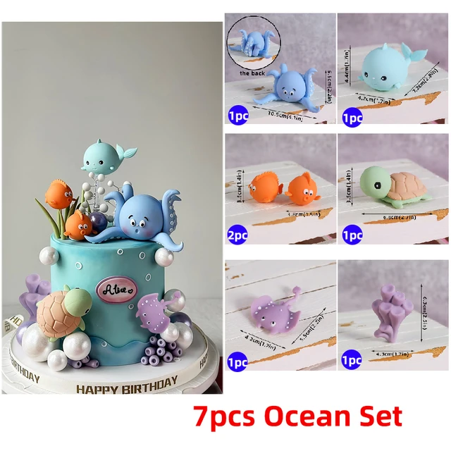 Onder de zee taarttoppers, oceaan, dier, cupcake-toppers, oceaan, zee