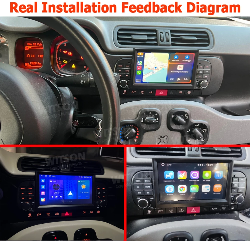 Car Radio BT Audio GPS IGO Map For FIAT PANDA 2013 - 2020 Android Autoradio  DSP Touch Screen CARPLAY DSP Multimedia Video Player
