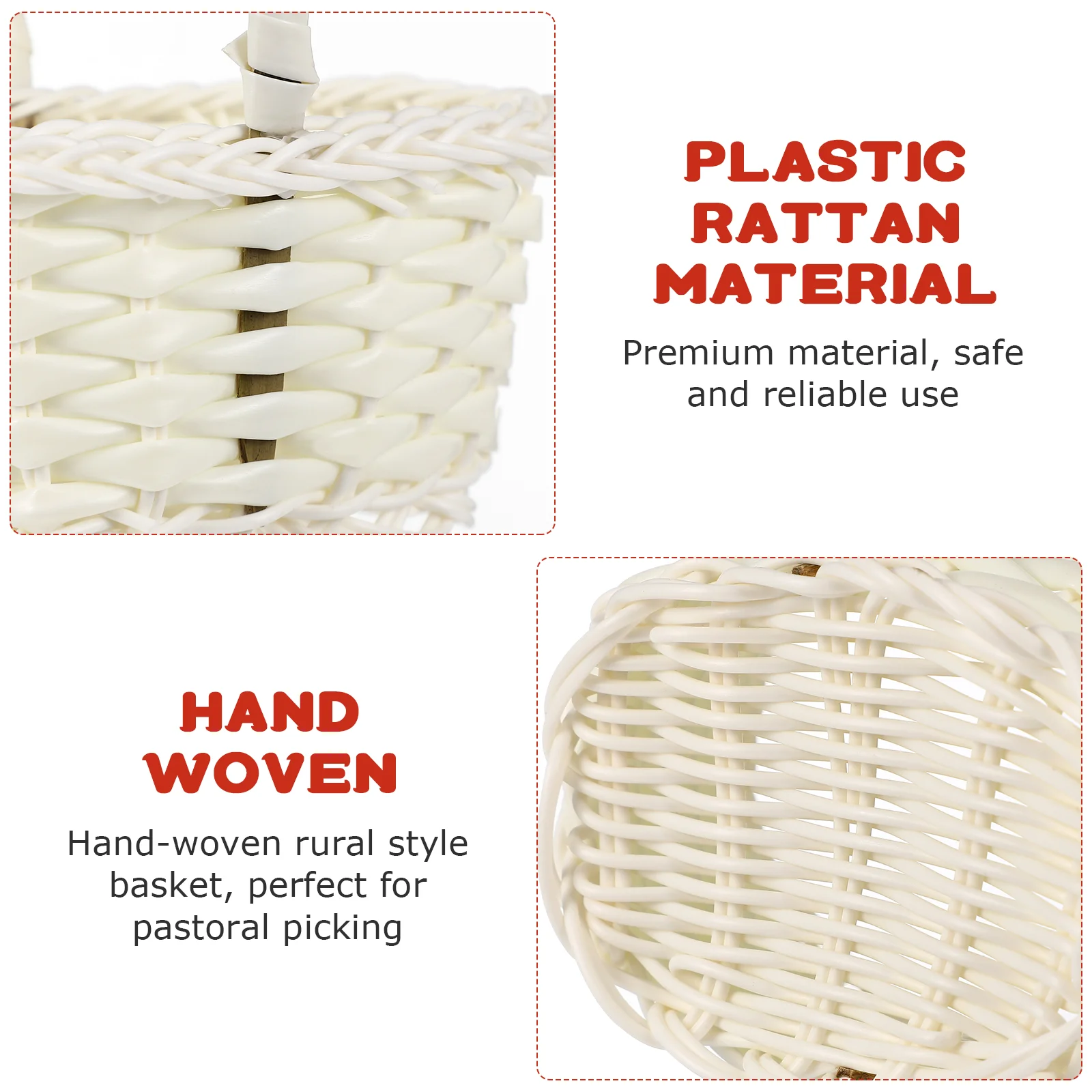 10 Pcs Rattan Shopping Basket Handwoven Picking Woven Flower Baskets Wedding Decor Storage Picnic Handle Lightweight 2