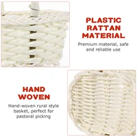 10 Pcs Rattan Shopping Basket Handwoven Picking Woven Flower Baskets Wedding Decor Storage Picnic Handle Lightweight 2