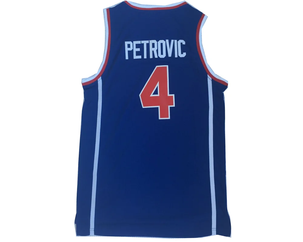 BG Basketball Jerseys Jugoslavija 4 Drazen Petrovic jersey Sewing