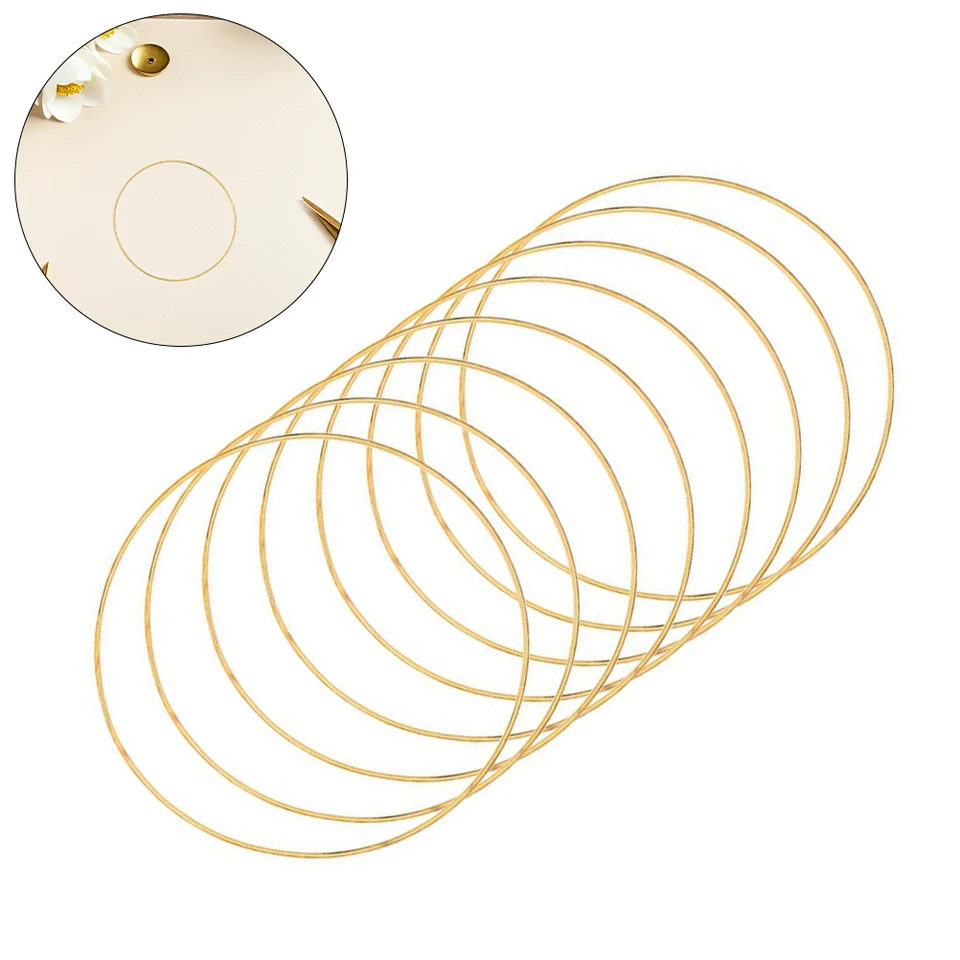 10PCS Dream Catcher Metal Hoops - 65mm Iron Rings, Golden, For DIY Craft, Macrame, Wall Decor - View #2