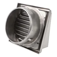 ช่องระบายอากาศสแตนเลส ช่องระบายอากาศทรงสี่เหลี่ยม ฝาครอบช่องระบายอากาศกันน้ำ 125 150 มม. ท่อระบายอากาศเหล็ก 304 คุณภาพสูง 2