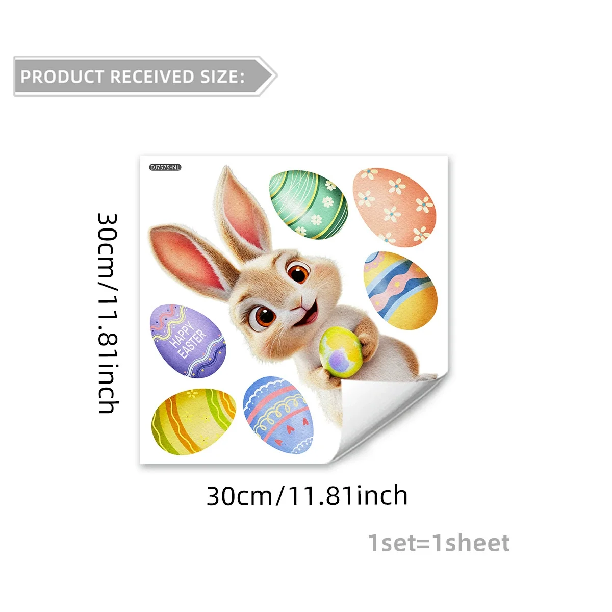 Happy Easter Window Stickers cute Rabbit Eggs Carrot Electrostatic Glass Sticker Easter Decorations for Home Bunny Wall Decals