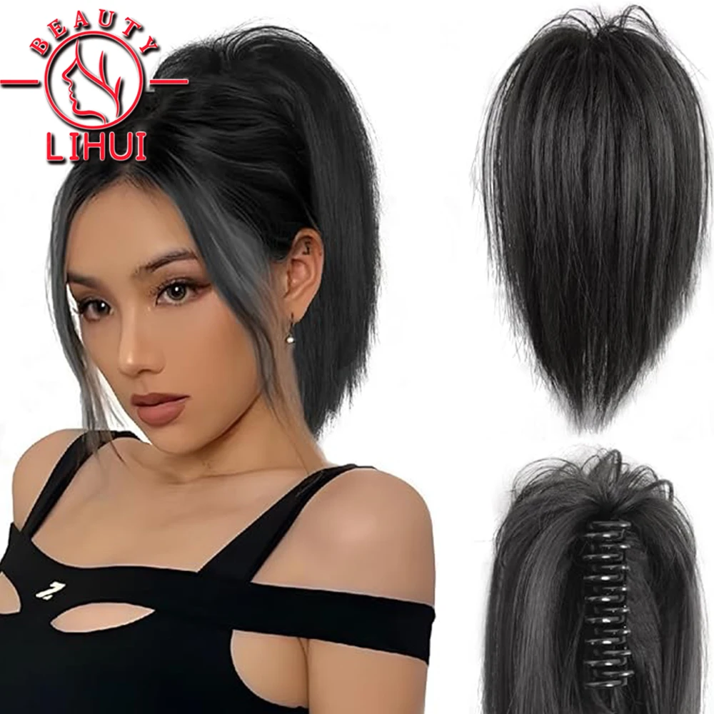 Synthetic Claw Clip In Ponytail Hair Extensions Diy Hairpiece Hair Bun Fake Blonde False Pigtail Tousled Updo for Women
