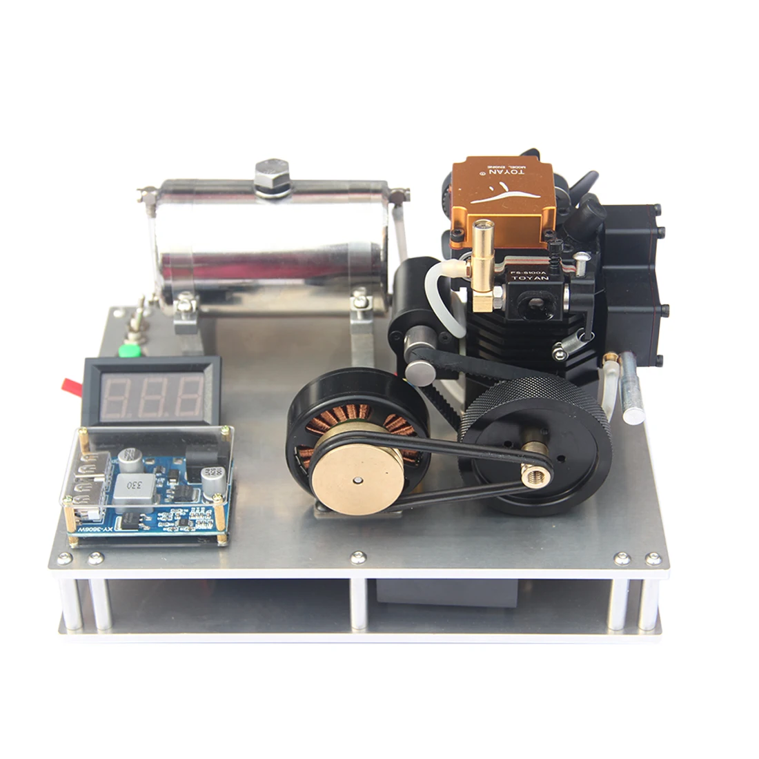 Toyan Monocilindrico Modello Di Generatore Di Motore A Metanolo Assemblato A 4 Tempi Con Voltmetro Stabilizzatore Di Tensione Usb Regalo Amante Del Mo