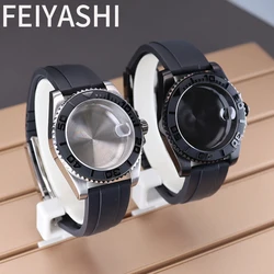 FEIYASHI 40mm Watch Stainless Steel Case Rubber Strap Parts For Seiko nh34 nh35 nh36/38 Miyota 8215 Eta 2824 Movement 28.5 Dial