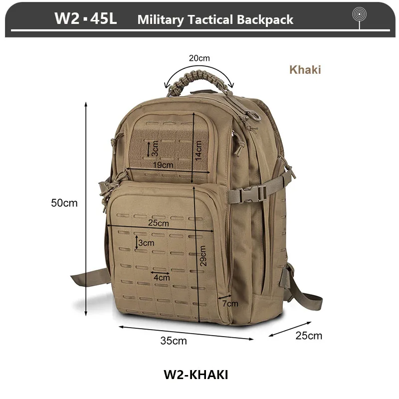 Taktischer Rucksack, 3-Tage-Assault-Pack, Molle-Tasche, 38/45 l, groß, wasserdicht, für den Außenbereich, Wandern, Camping, Reisen, 600D-Rucksack, Herren, Angeln – Detail 12