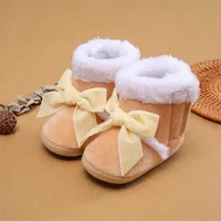 Winter Newborn Boys Soft Sole First Walker Autumn Baby Shoes Girl 1 Year Toddler Fur Warm Snow Boots 0-18 Months Socks Shoes 4