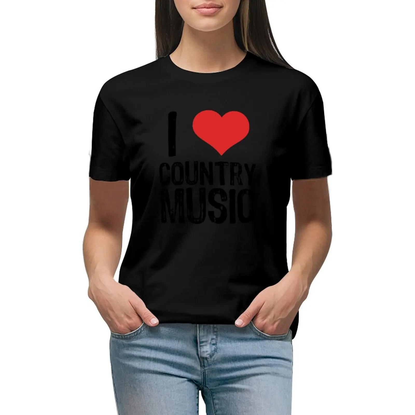 

I Love Country Music T-shirt cute clothes kawaii clothes t-shirt dress for Women long