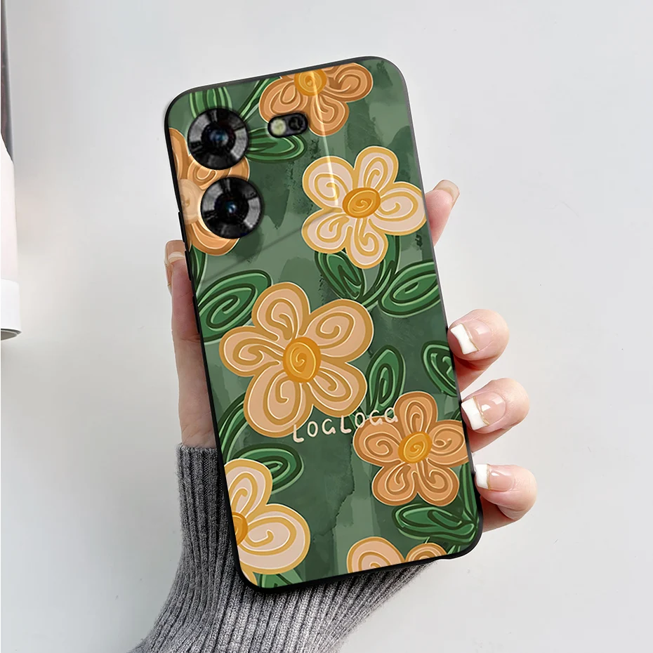 Stylish Black Silicone Phone Case with Pattern - Slim and Soft  Cover