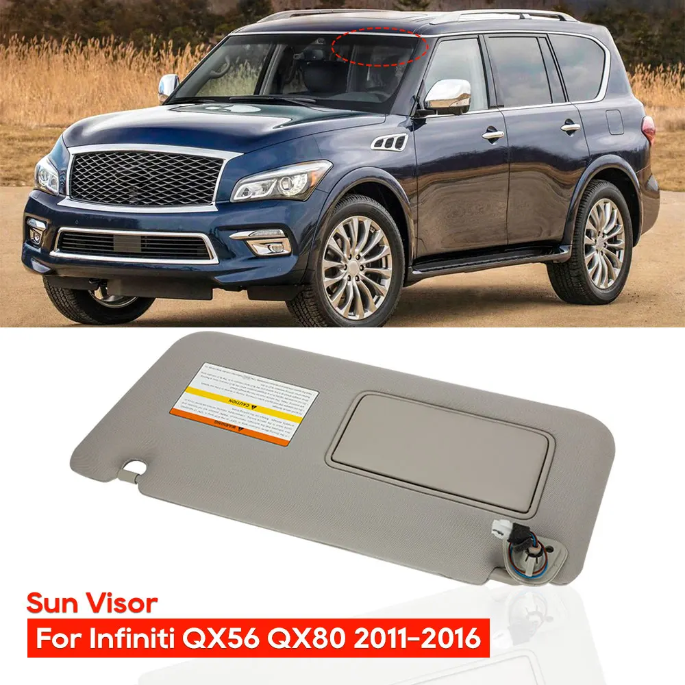 자동차 선바이저 쉐이드 선바이저, 인피니티 QX56 QX80 2011-2016 용 차양, 왼쪽 드라이브 그레이 프론트 썬 실드, 96401-1LA3D 964011LA3D
