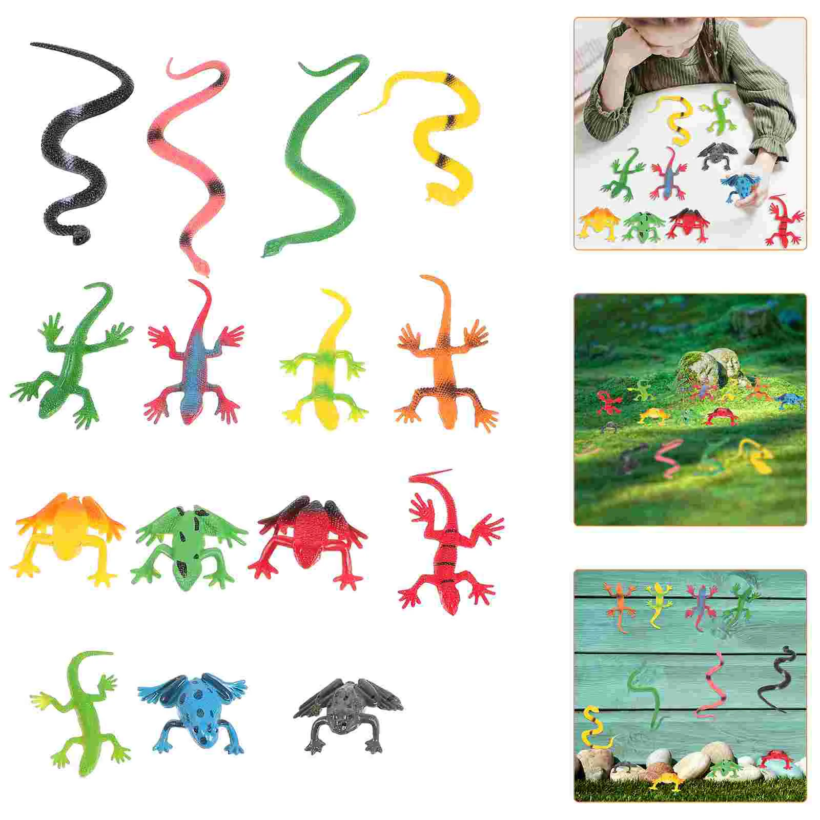 

15 Pcs Simulated Insects Model Simulation Reptile Adornment Animal Toy Plastic Miniature Statue Child