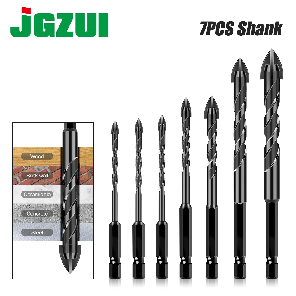 

3 4 5 6 8 10 12mm 4Z Hexagonal handle Multi-functional Glass Drill Bit Triangle Bits Ceramic Tile Concrete Brick Metal Stainless