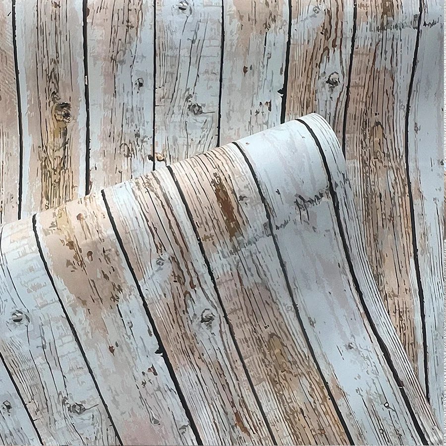 Старовинні білі кленові дерев’яні самоклеючі шпалери для вітальні, їдальні, спальні, фонової стіни, ПВХ шпалери