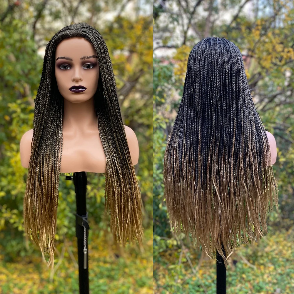 Synthetic Hair Wigs Cosplay Braiding Hair Wig 26 inch Braided Wigs for Black Women Ombre Synthetic Barids Long Synthetic Box Braided Wigs