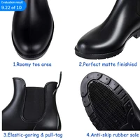 Crestar Women Fashion Chelsea Rain Boots Basic Shiny Ankle Boots Waterproof Shoes with Elastic Band Non-slip Comfortable Boots - Image 3