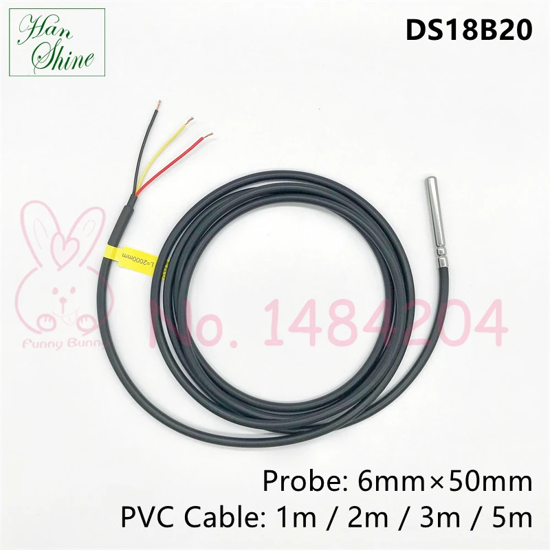DS18B20 Digital Temperature Sensor Stainless Steel Probe 6mm * 50mm ...