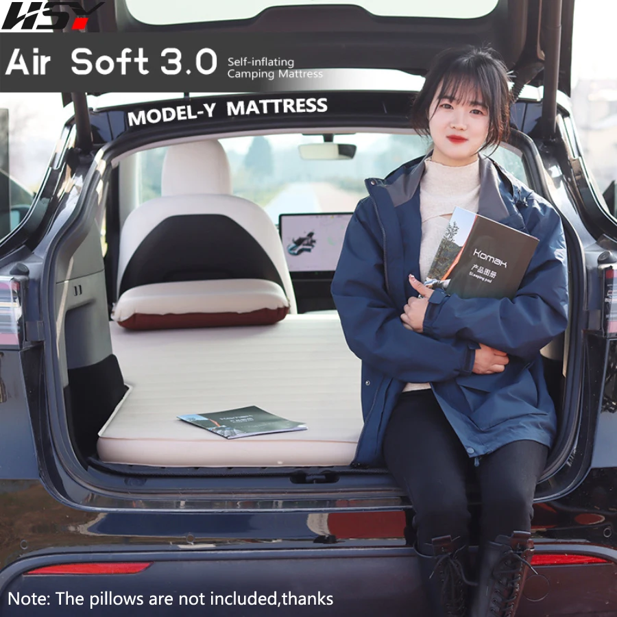 Inflatable Car Sleeping Mattress Tesla Model Y Self-Inflating Trunk