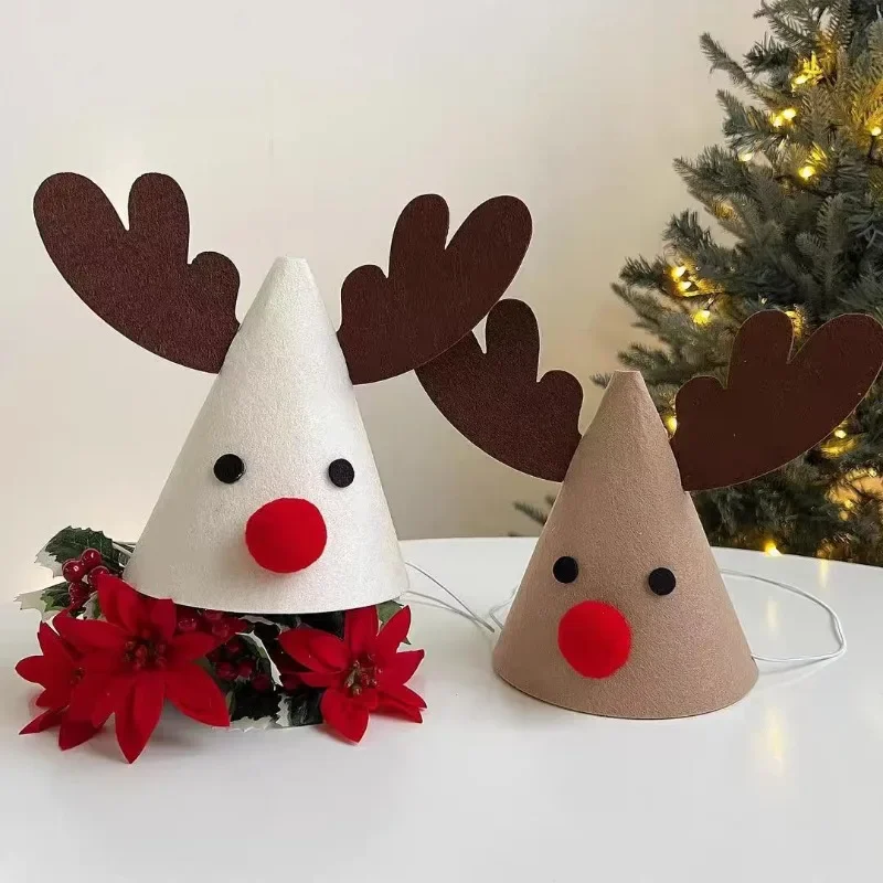 Christmas Hat Elk Tree Children's Christmas Tree Elk For Party Supplies Santa Hat Cartoon Supplies Decorative Party