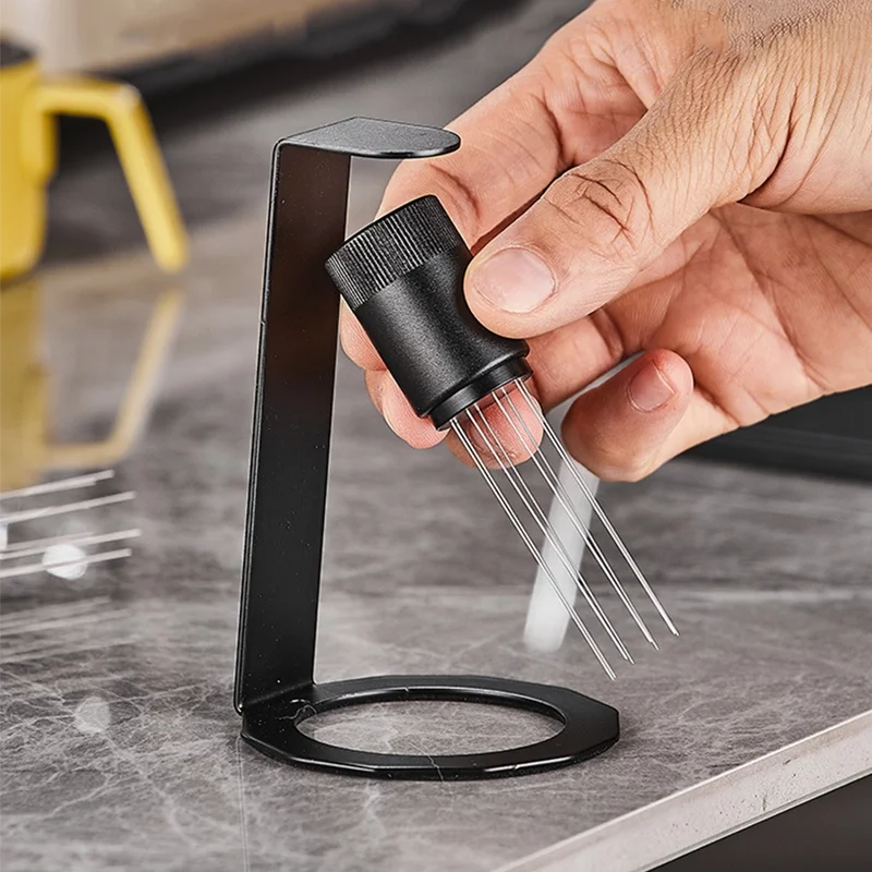 WDT Tool Espresso Coffee Stirrer Needle 8 Needles Magnetic Absorption Stand Barista Coffee Stirring Distribution Tool