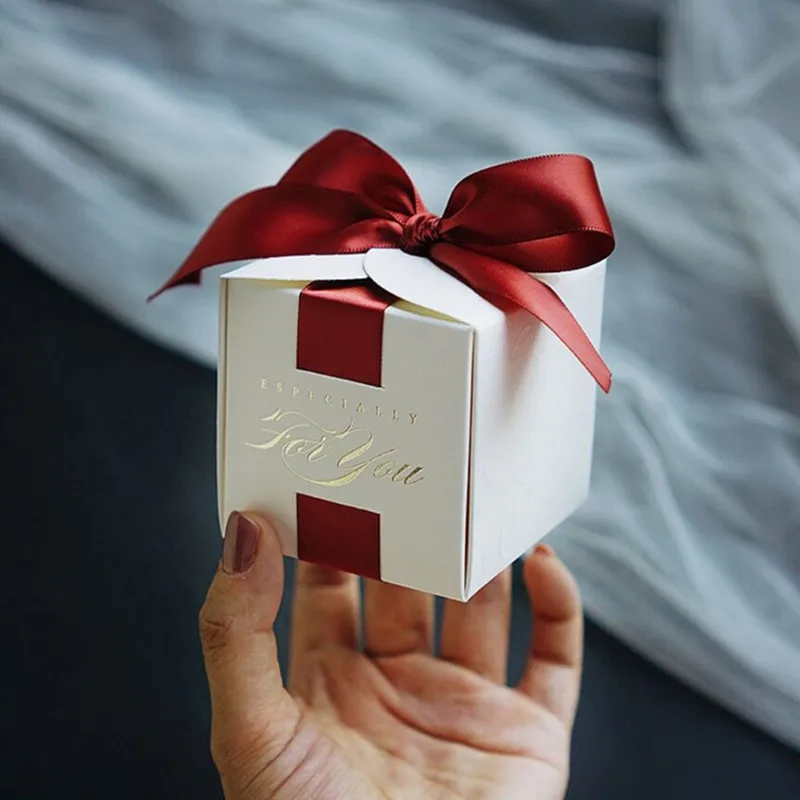50 Pezzi Scatole Regalo Per Feste,Scatole Bomboniere Baby Shower,Scatola Vuota Caramelle Bambini,Confezione Regalo Caramelle Nastro,Viene Fornito Con Nastri,Adatto Per Baby Shower,Feste Di Compleanno