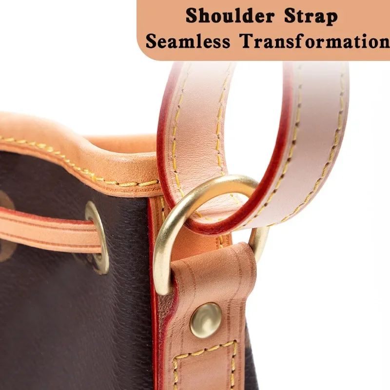 CRAZYSMITH Leather Shoulder Bag Strap for LV Noe Straps 100% Genuine Replacement Adjustable Purse Long Belts Bag Accessories