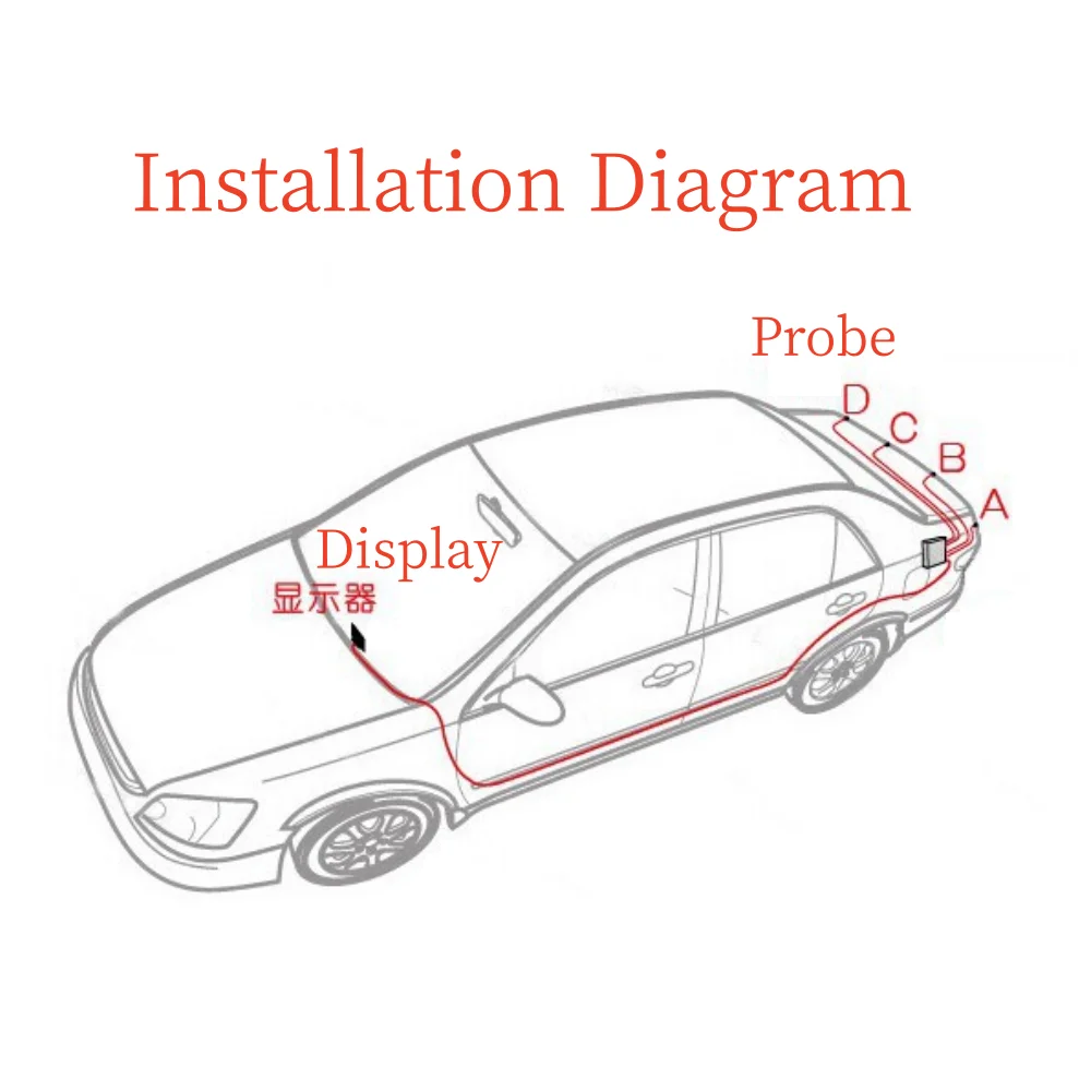 Car Parking Sensor Kit 22mm Monitor Reverse System Auto Parking Radar Sound Alert Indicator