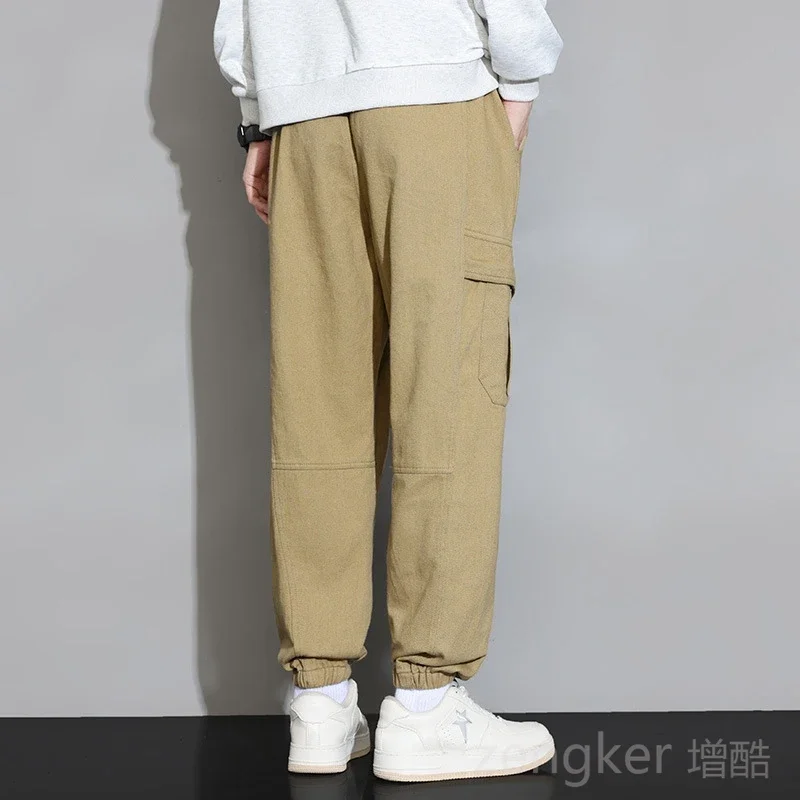 Spring Autumn new black work pants men loose casual tide large size men's pants cargo pants men 8XL 7XL 6XL 3