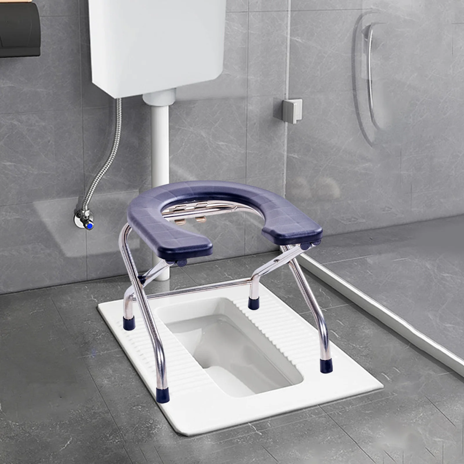 Toilet Seat for Bathroom Trong Bearing Capacity Comfortable Stable Bottom Shower Chair Washable Frosted Seat Board Commode Stool 5