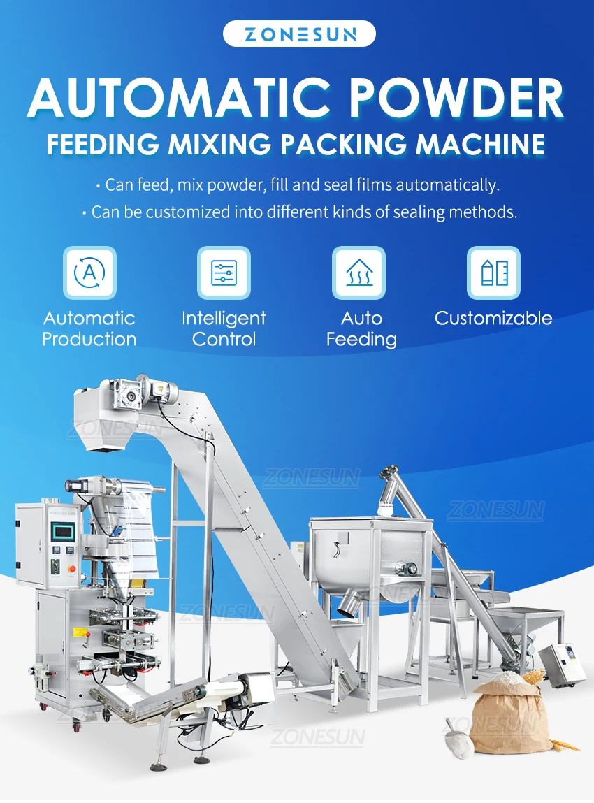 ZONESUN ZS-FAL180X6 Automatic Powder Mixing Feeding Filling Sealing Production Line